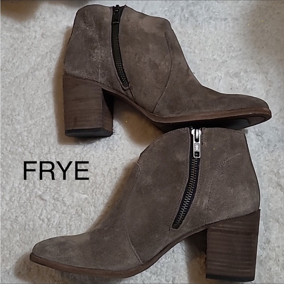 Frye Shoes - FRYE Italian Suede Nora  Zip Bootie 7B.
